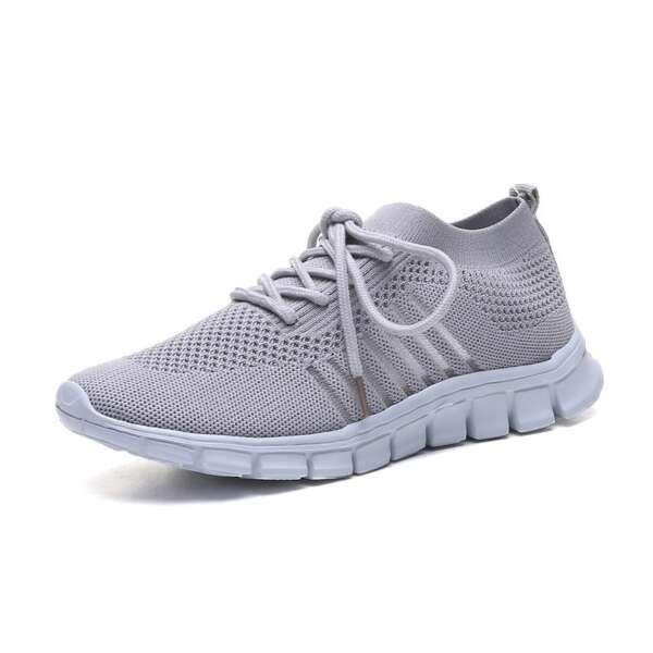 Lace up mesh sports shoes for women's flat bottomed oversized shoes - Image 11