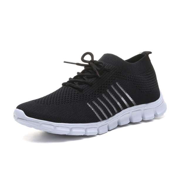 Lace up mesh sports shoes for women's flat bottomed oversized shoes - Image 12