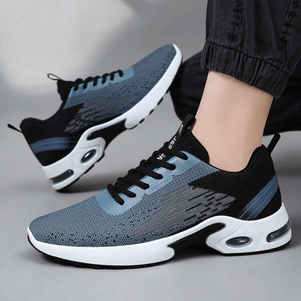 Men's Summer New Flyknit Air Cushion Shoes Cross border Men's Shoes Casual Shoes Sports Shoes Breathable Running Shoes - Image 3