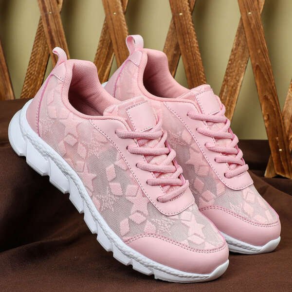 White shoes breathable lightweight casual sports women's shoes soft soled running shoes - Image 7